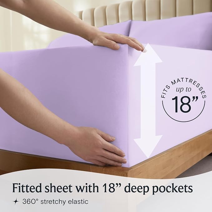 LuxClub 4 PC King Sheet Set, Breathable Luxury Bed Sheets, Deep Pockets 18" - Image 5