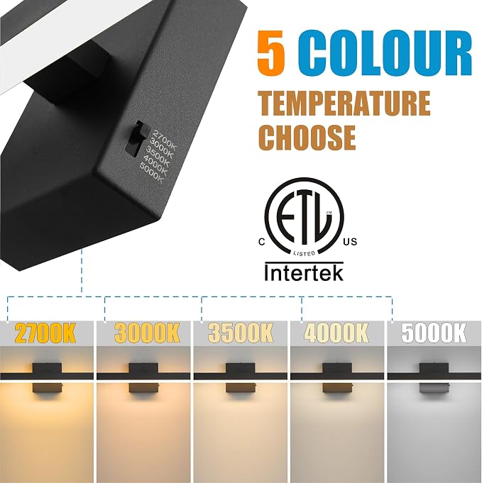 Black Bathroom Vanity Light 39.4 inch, 30W Dimmable 5CCT LED Modern Bathroom - Image 4