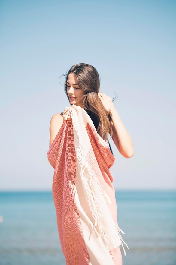 Bazaar Anatolia Turkish Beach Towel 100% Cotton Bath Towels 71x39 Quick Dry - Image 6