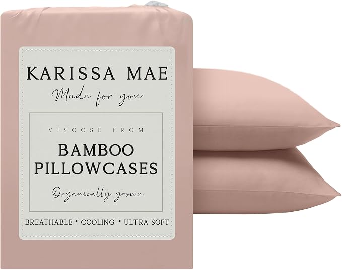 Karissa Mae Cooling Bamboo Viscose Queen Size Pillowcase Set | 100% FSC by KARISSAMAE