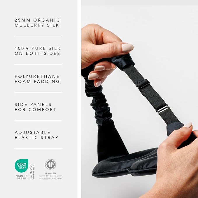 Fishers Finery 25 Momme 100% Organic Mulberry Silk 3D Sleep Mask - Image 4