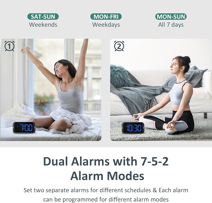 Odokee Digital Dual Alarm Clock - Image 3