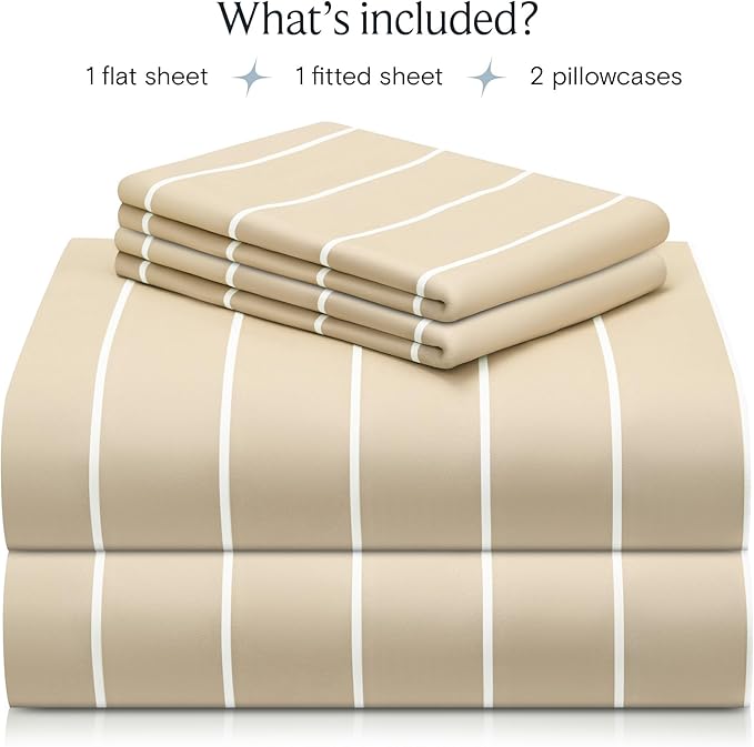 LuxClub 4 PC Full Size Sheet Set, Breathable Luxury Bed Sheets, Deep Pockets - Image 2