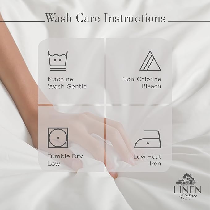 Linen Home 100% Cotton Percale Sheets King Size, Dove Grey, Deep Pocket - Image 5