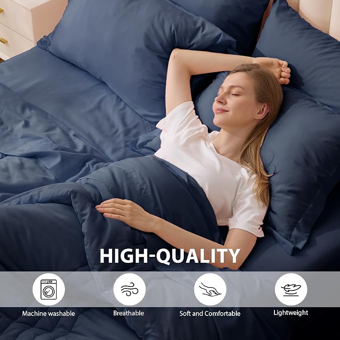 Twin Comforter Set Navy - Image 4