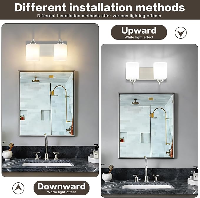 SOLFART Brushed Nickel 2 Light Vanity Lights - Image 4