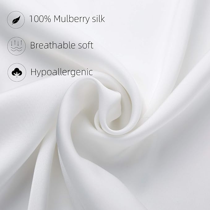 100% Silk Pillow Cases 2 Pack, Mulberry Silk Pillowcase - Image 2