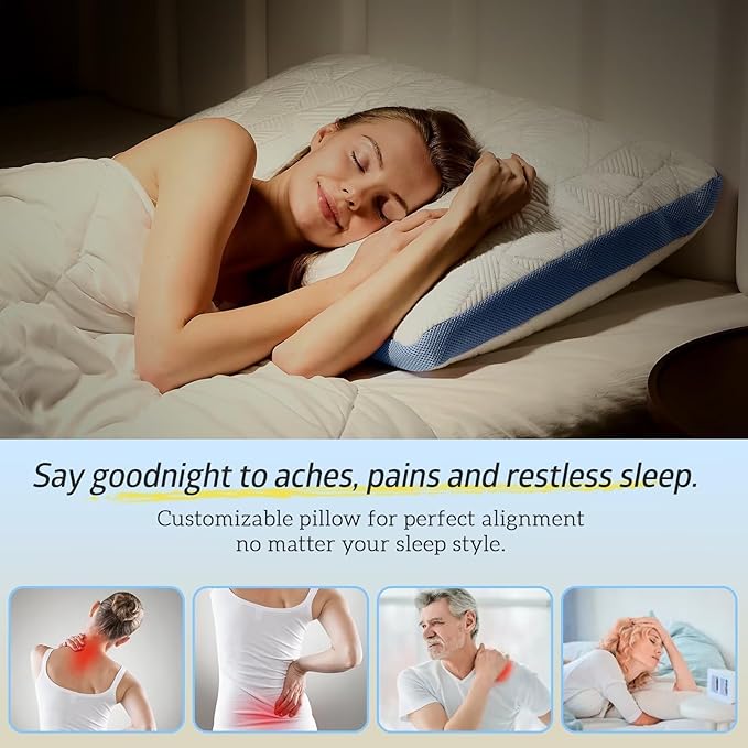 BETU Cooling Pillow King Size, Shredded Memory Foam Pillows - Image 4