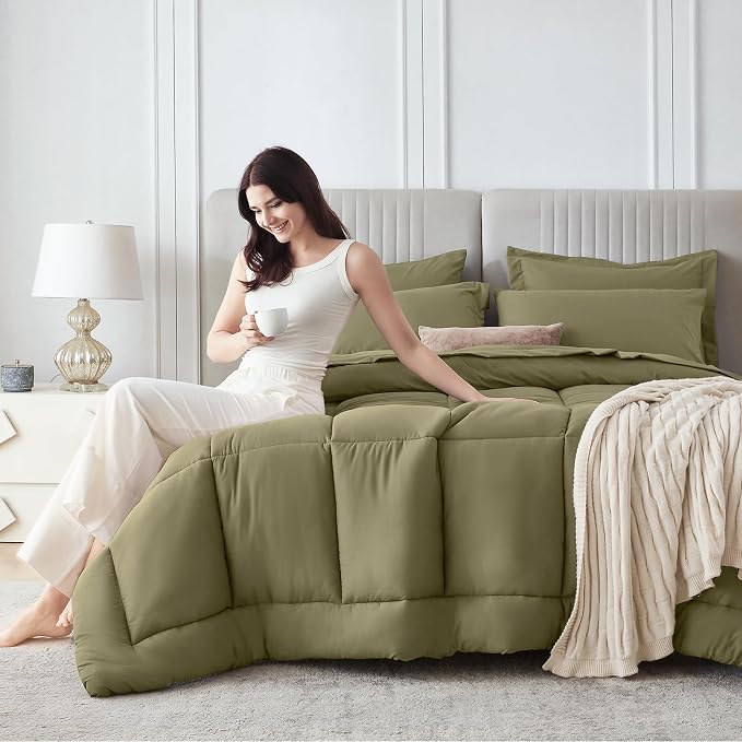 Sasttie Queen Comforter Set, 7 Pieces Bed in a Bag Queen, Complete Bedding Set - Image 9