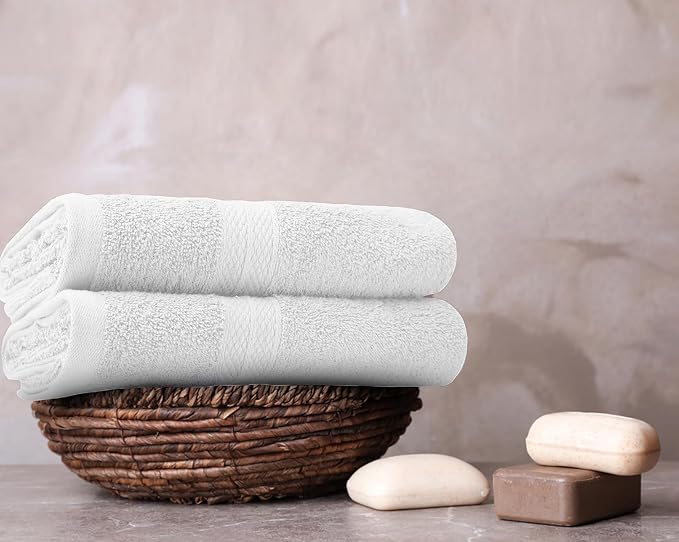 Avalon Towels Bath Towels for Bathroom 100% Cotton White Bathroom Towels Pack - Image 2