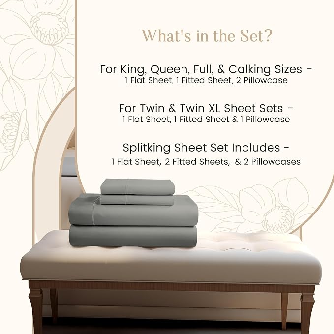 800 Thread Count Egyptian Cotton Sheets Queen Sheet Set 15" Deep Pocket - Image 2