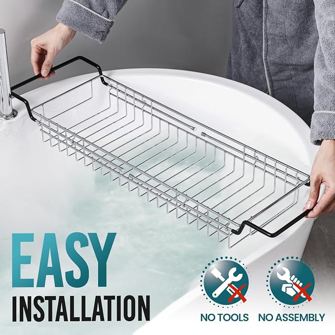 TAILI Bathtub Tray Table for Luxury Bath, Expandable Extra Wide Bthtub Caddy - Image 9