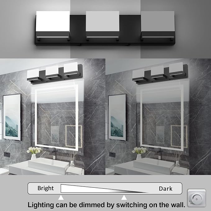 Tipace 3 Lights Black Dimmable LED Vanity Light - Image 6