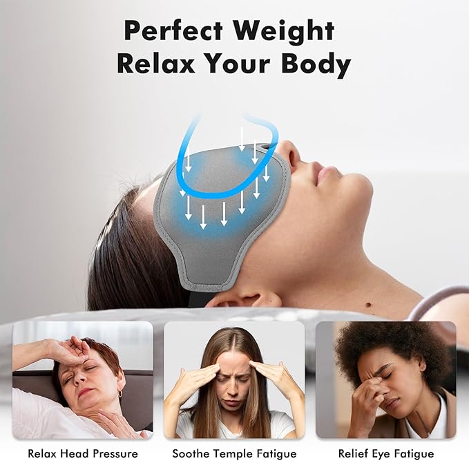 Weighted Eye Mask for Sleeping, 3D Contoured Sleep Mask Blackout - Image 3