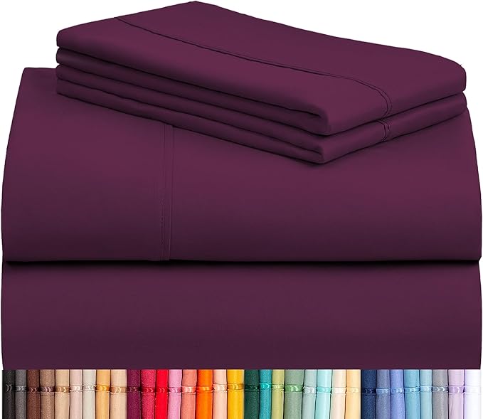 LuxClub 4 PC California King Sheet Set, Breathable Luxury Bed Sheets, Deep by LuxClub