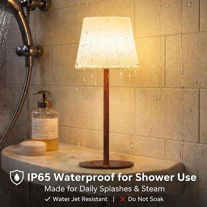 EZVALO Spa-Like Shower Lamp – IP65 Waterproof Bathroom Lamp, Rechargeable - Image 2