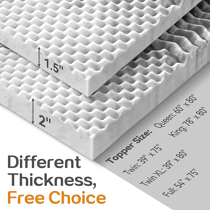 SINWEEK 1.5 Inch Memory Foam Mattress Topper Twin XL, Twin Extra Long Mattress - Image 8