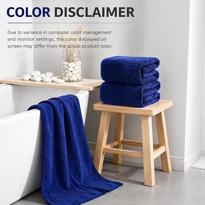 SEISSO 2 Pack Extra Large Bath Towels 63"x35", Bath Sheets - Image 6