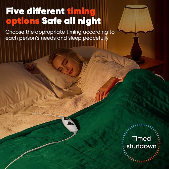 greenoak Heated Blanket Electric Throw 50"X60", Heating Blanket - Image 6