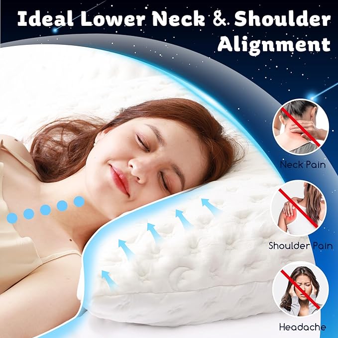 Cooling Side Sleeper Pillow for Adults, Firm Bed Pillow for Side Sleepers Neck - Image 4