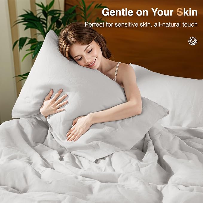 SONORO KATE 100% French Linen Duvet Cover King Size, Soft Breathable - Image 6