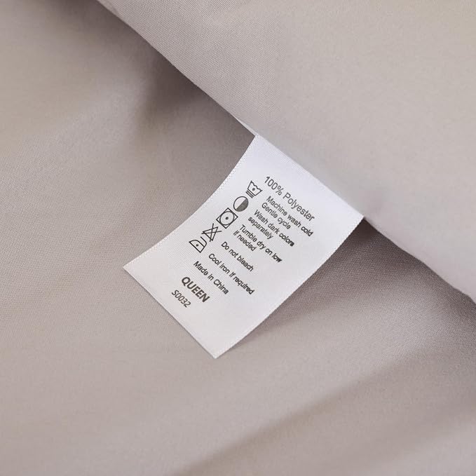 ROSGONIA Queen Comforter Set Linen Grey - Image 8
