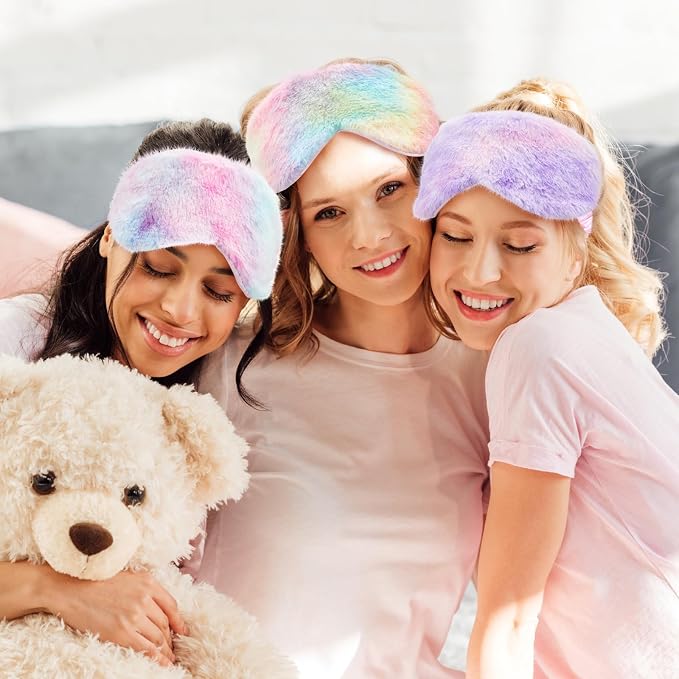 Cuffbow 12 Pcs Plush Sleeping Eye Masks Bulk Comfortable Sleep Eye Cover Mask - Image 6