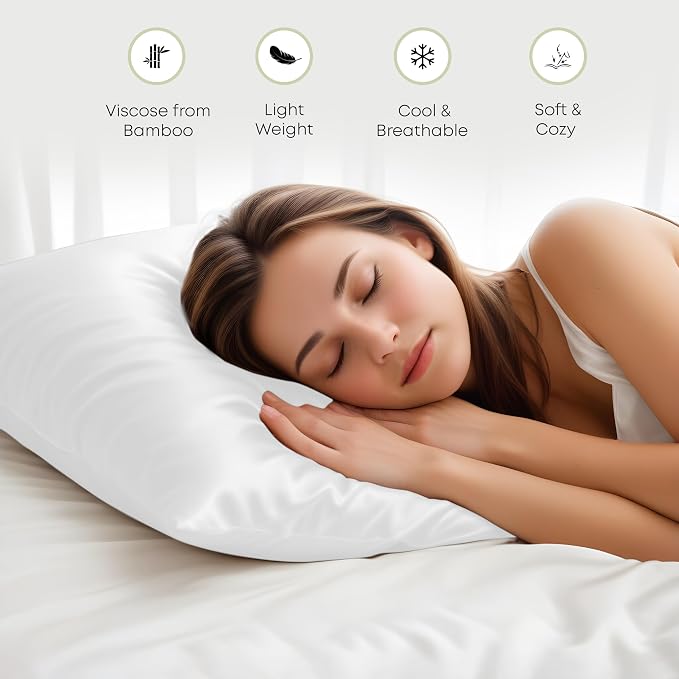 LINENWALAS Rayon Derived from Bamboo Standard Pillowcases - Image 5