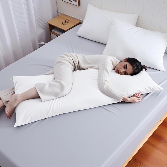 Body Cooling Pillow Case, Viscose Derived from Bamboo Long Pillow Protectors - Image 6