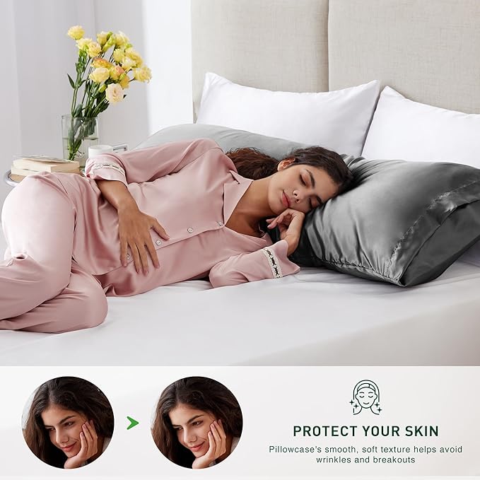 Love's cabin Satin Body Pillowcase 20x54, Cooling Pillow Cover - Image 3