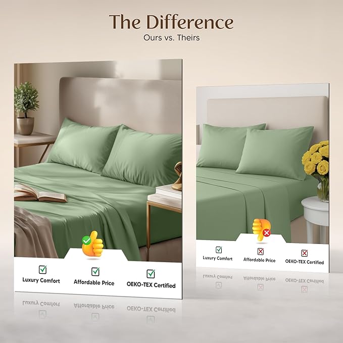 Utopia Bedding Full Sheet Set – 4 Piece Bed Sheets - Image 6
