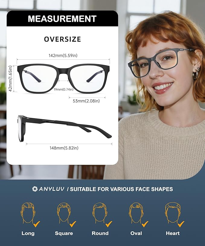 ANYLUV Blue Light Glasses for Men, Lightweight Computer Gaming Glasses - Image 4