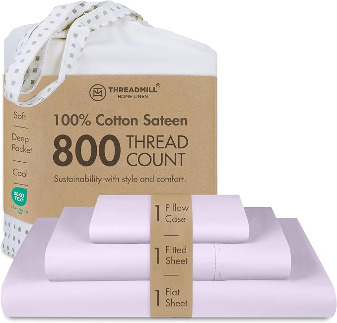 Threadmill Sheets for Twin Mattress | 800 Thread Count Twin Bed Sheets Set by ThreadmillHomeLinen