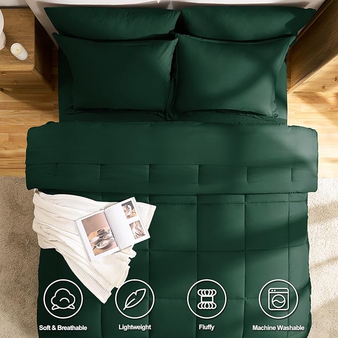 CozyLux Full Size Comforter Sets Emerald Green - Image 2