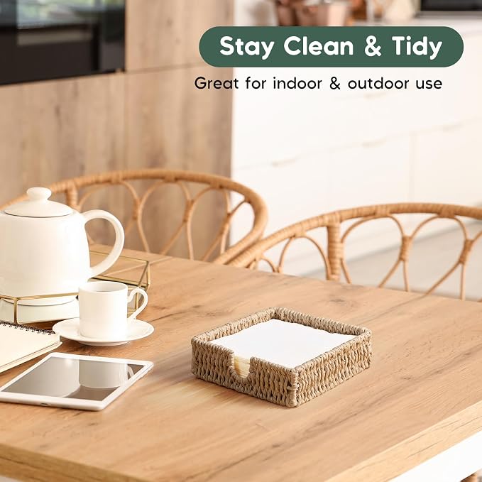Napkin Holder for Table, Woven Paper Rope Napkin Holders For Paper Napkins - Image 3