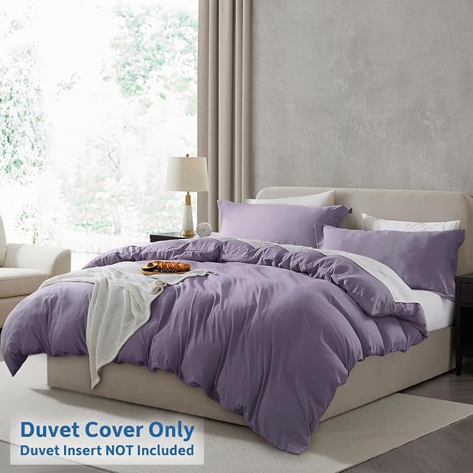 Nestl Grayish Purple Duvet Cover King Size - Image 2
