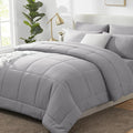 CozyLux Full Size Comforter Sets Grey, 7 Pieces Bed in a Bag, All Season by CozyLux