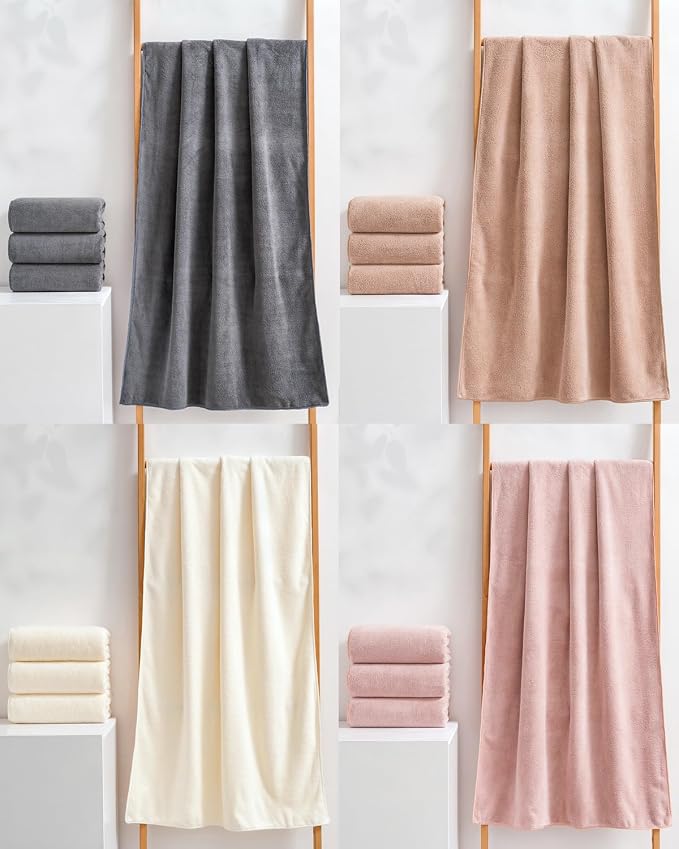 sakano 6-Piece Colorful Microfiber Bath Towel Set - Image 3