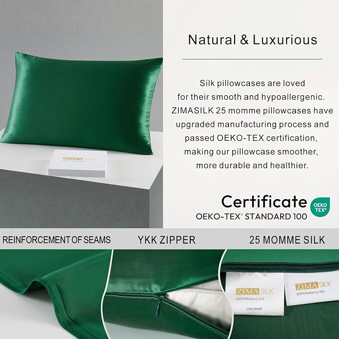 ZIMASILK 25 Momme 100% Pure Mulberry Silk Pillowcase - Image 4