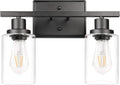 Ascher 2-Light Wall Sconces, Modern Vanity Light Fixture Black Finish, Wall by Ascher