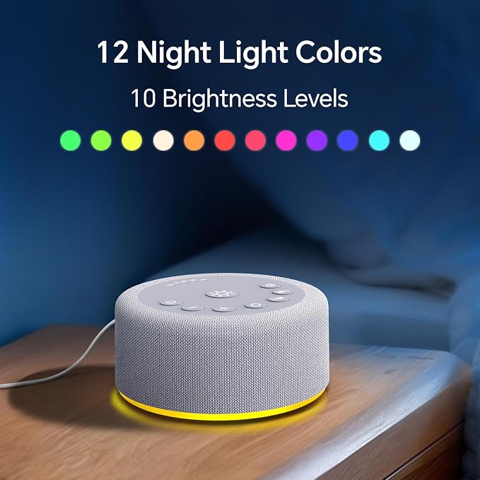 Sound Machine Night Light White Noise Brown Noise Machine 30 Non Looping Sounds - Image 4