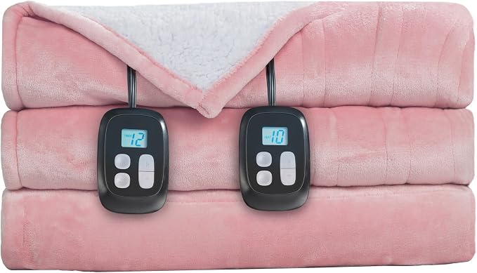 LaffyLo Electric Heated Blanket Queen Size 84 x 90, Dual Control, Fast Heating - Image 6