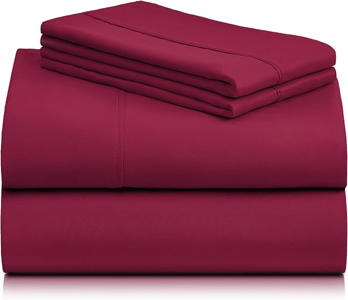 LuxClub 4 PC California King Sheet Set, Breathable Luxury Bed Sheets, Deep - Image 8