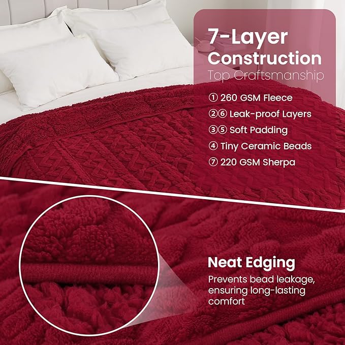 15 lbs Weighted Blanket for Adults, Dual Sided Soft Fuzzy Sherpa Weighted - Image 6