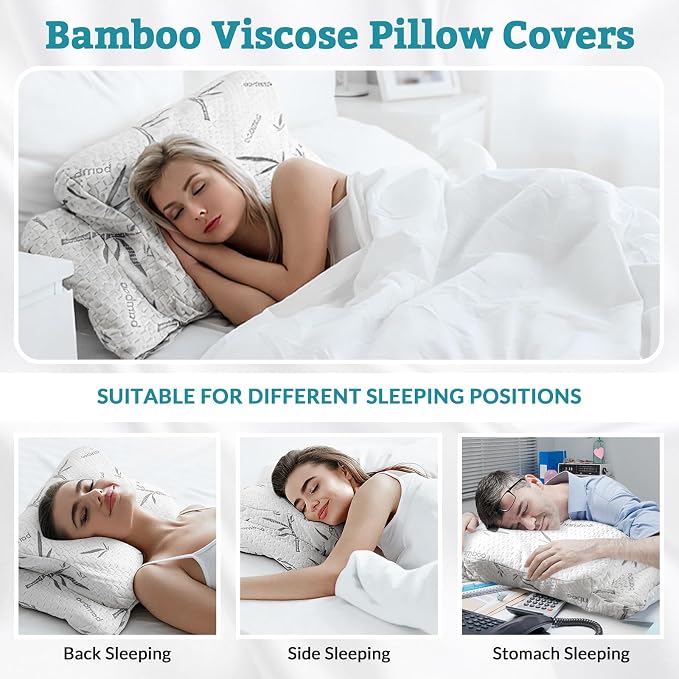 Hahafelt Cooling Cervical Pillowcase Waterproof Bamboo Neck Pillow Case - Image 5