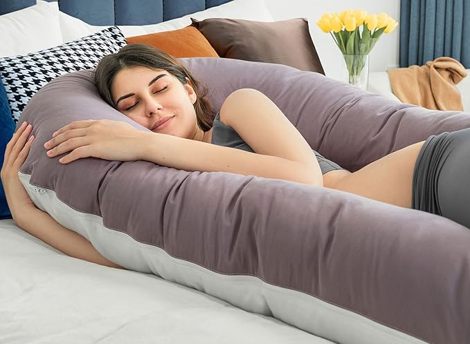 QUEEN ROSE Extra Long U Shaped Body Pillow, 65in Pregnancy Pillows - Image 3