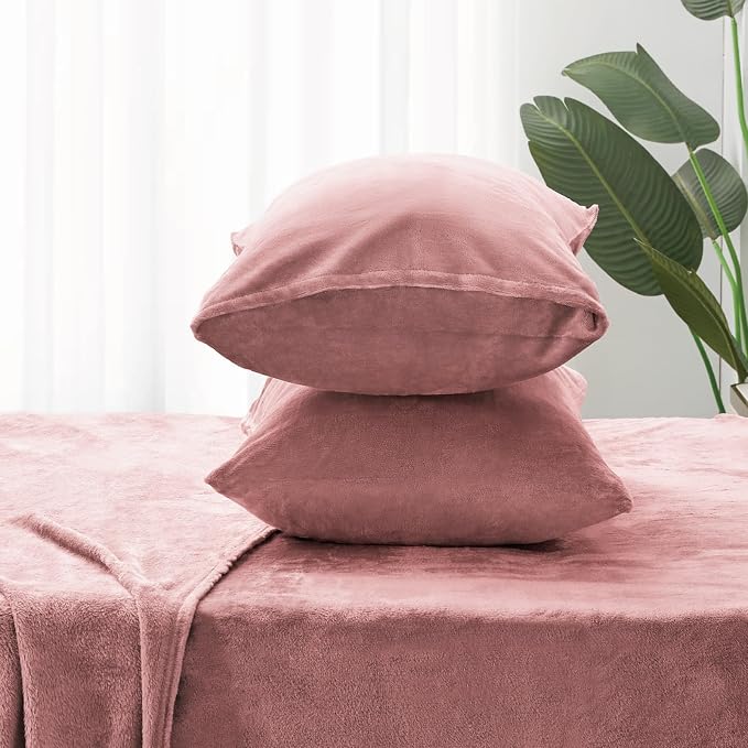 BEDELITE Flannel Sheets Queen Size Dusty Pink - Image 7