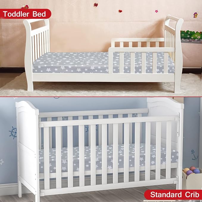 Crib Sheets for Girls 2 Pack, Fitted Crib Sheet for Standard Size Crib and - Image 6