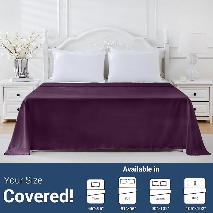 Twin Flat Sheet Only, 1 Pack Top Bed Sheets, Soft Breathable Brushed Microfiber - Image 5