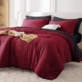 MUXHOMO 7 Pieces King Comforter Set, Seersucker Bed in a Bag King Size by MUXHOMO